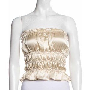 Reformation silk strapless tube top